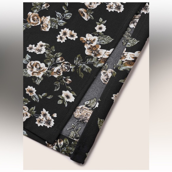 BloomChic Plus Size Floral Black Wide-Leg Pants - Picture 6 of 8